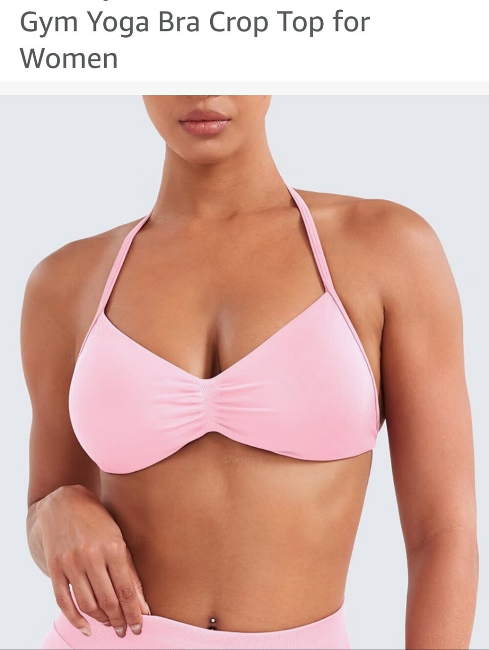 Pink Halter Yoga Crop Top Sports Bra Sz XL ✨️5/$30